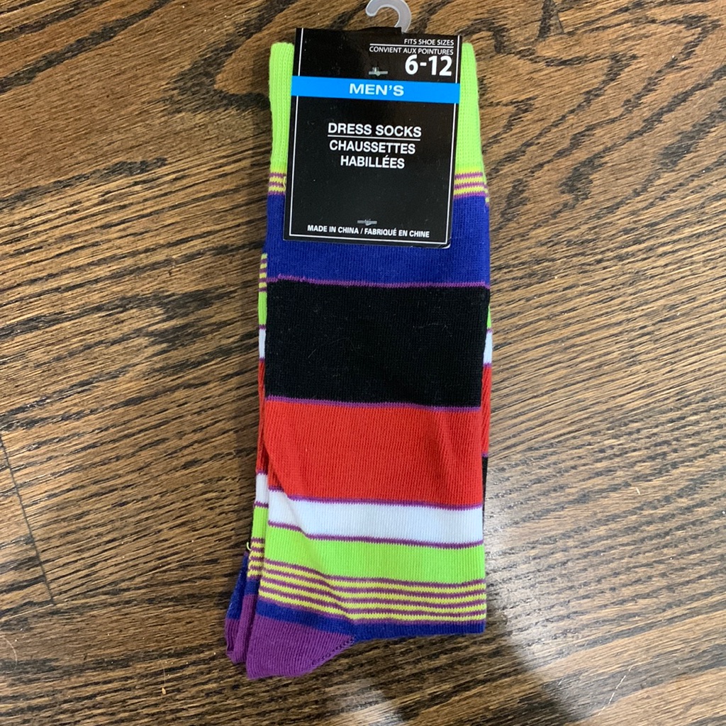*Nwt* Mens Multi Colored Striped Dress Socks- Size 6-12